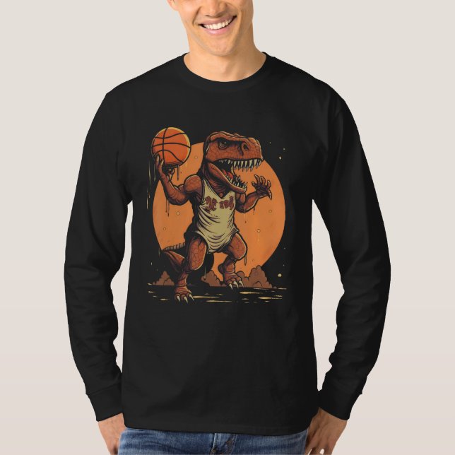 T-shirt T Rex playing Basketball Coach Dino Trex Rex Sport (Devant)