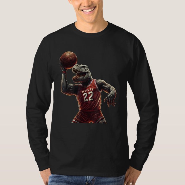 T-shirt T Rex playing Basketball Coach Dino Trex Rex Sport (Devant)