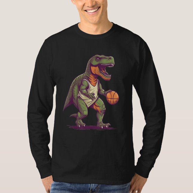 T-shirt T Rex playing Basketball Coach Dino Trex Rex Sport (Devant)