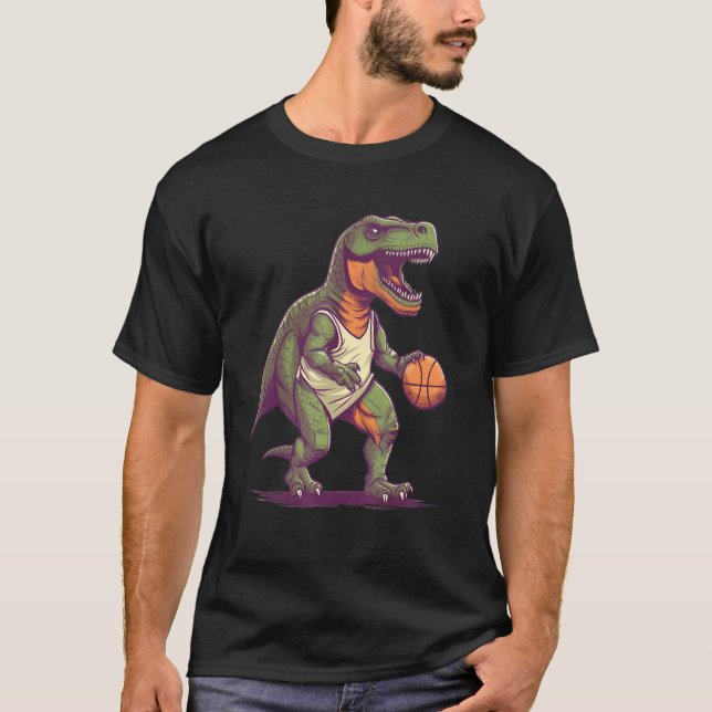 T-shirt T Rex playing Basketball Coach Dino Trex Rex Sport (Devant)
