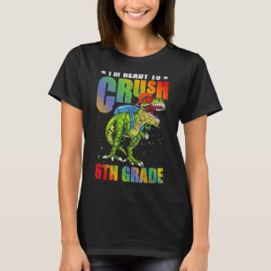 T-shirt T Rex prêt à retourner à l'école 6e élèves Enfants