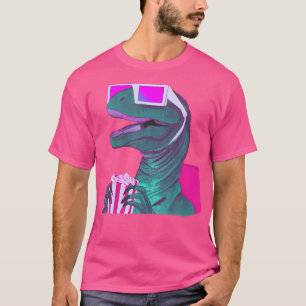 T-shirt T Rex Regarder Un Film Manger Popcorn Dinosaur Din