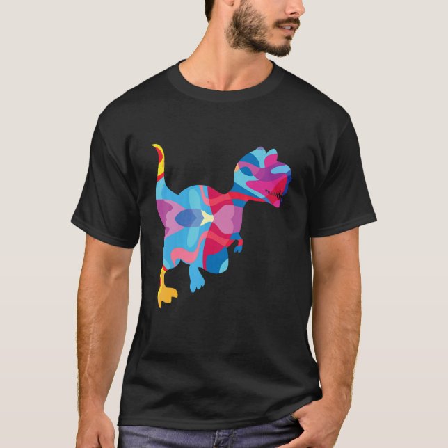T-shirt T Rex rex  Colorful Graphic (Devant)