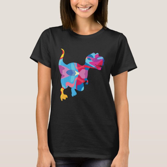 T-shirt T Rex rex  Colorful Graphic (Devant)