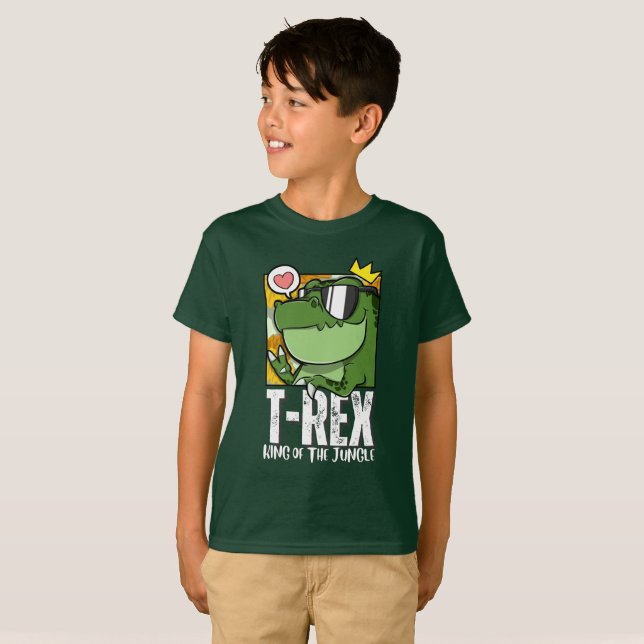 T-shirt T-rex - Roi De La Jungle (Devant entier)