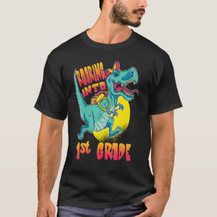 T-shirt T Rex Rugissant En 1ère Année Dino Premier Retour 