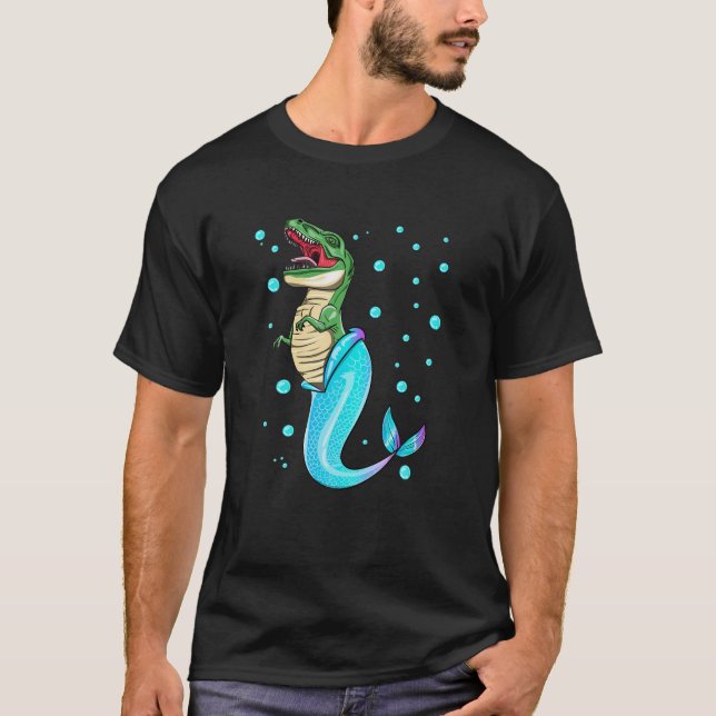 T-shirt T Rex Sirène Merrex Dinosaur Magique Océan Créateu (Devant)