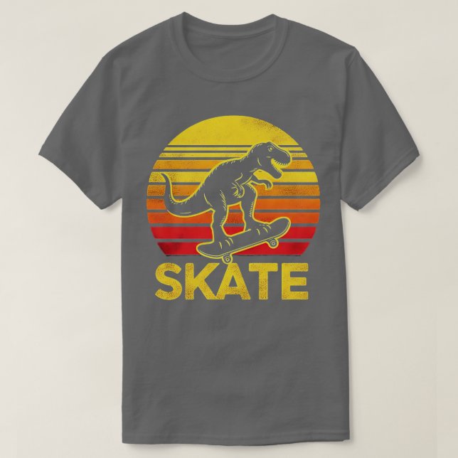 T-shirt T rex Skateboarder Retro Skateboard Vintage (Design devant)