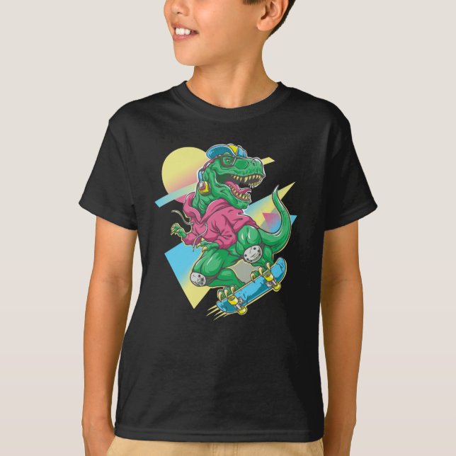 T-shirt T-Rex Skateboardeur  (Devant)