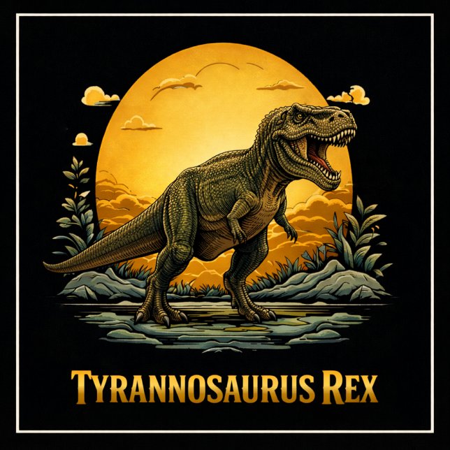 T-shirt T-Rex sous la Lune Préhistorique (Créateur téléchargé)
