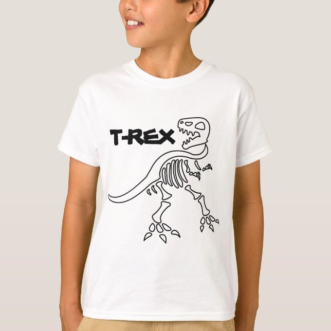 T-shirt T-rex Squelette (Devant)
