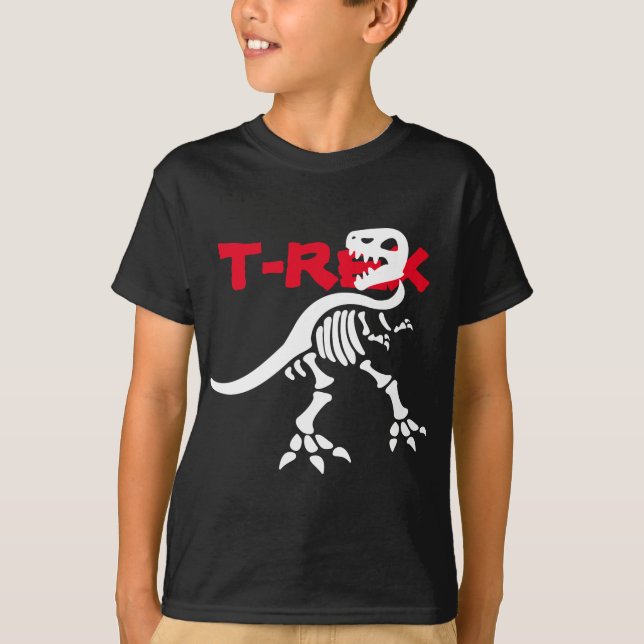 T-shirt T-rex Squelette (Devant)