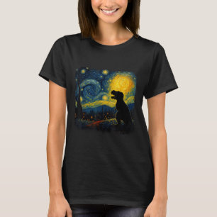 T-shirt T Rex Starry Nuit Van Gogh Dinosaus Cadeaux Hommes