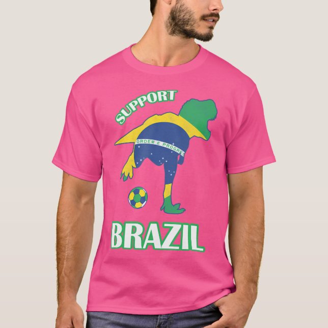T-shirt T-Rex Support Jersey 2018 Brésil maillot de footba (Devant)