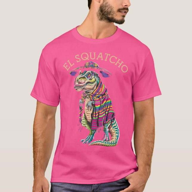 T-shirt T Rex Trex Stuffy El Squatcho Poncho Dinos (Devant)
