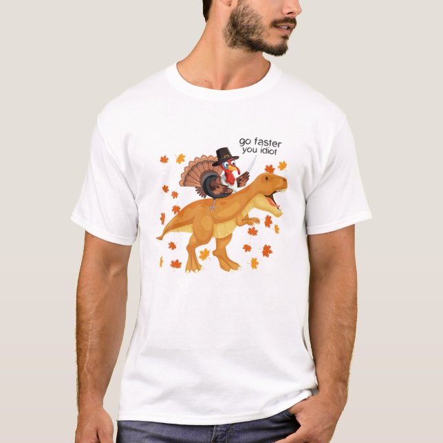 T-shirt T Rex Turquie équitation Dinosaur Rex Garçons Drôl (Devant)