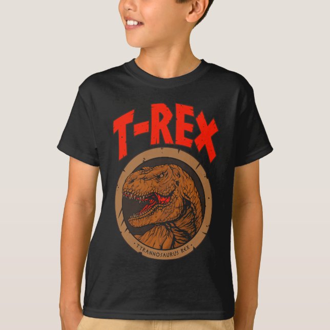 T-shirt T-Rex Tyrannosaure Rex Dinosaure Féroce  (Devant)