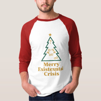 T-shirt T-S Raglan Arbre de Noël Crise Existentielle Drôle