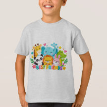 T-Shi Enfants Meilleurs Amis Animaux de la Jungle