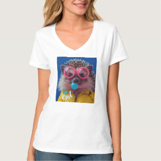 T-shirt T-Shi Hérisson Bubble Gum Drôle Motivation Positiv