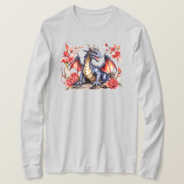T-shirt "T-shirt à manches longues dragon (Design devant)