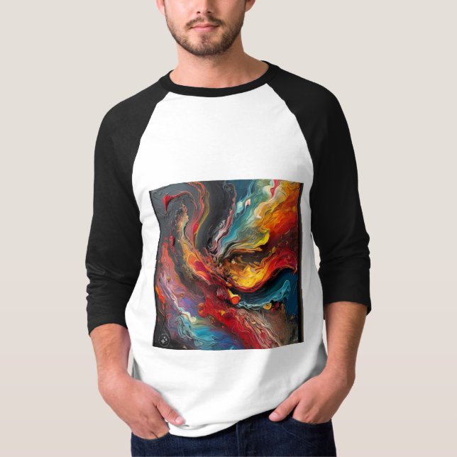 T-shirt "T-shirt Abstrait Firestorm Art" (Devant)