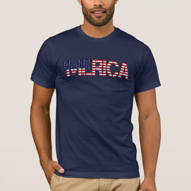T-shirt 'T-shirt affligé de DRAPEAU de MERICA USA (Devant)
