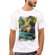 T‑Shirt Aigle au‑dessus d'un ruisseau de montagne 