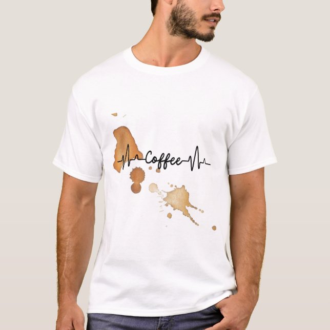T-shirt t shirt amateurs de café (Devant)