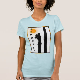 T-shirt T shirt Arboriste : grimpeur silhouette soleil lev