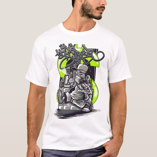 T-shirt T-Shirt, artiste graffeur illustré (Devant)