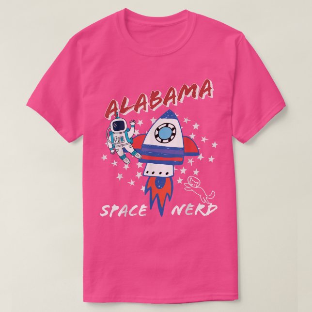 T-shirt T-Shirt, astronaute de l'univers Nerd de l'Alabama (Design devant)