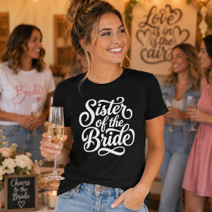 T-shirt T Shirt avec texte de Cortège de Mariage Soeur de