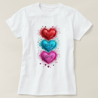 T-shirt 👕❤️T-Shirt basique cœur d'amour pour femme