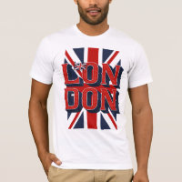 T-shirt/blanc de drapeau de Londres des hommes