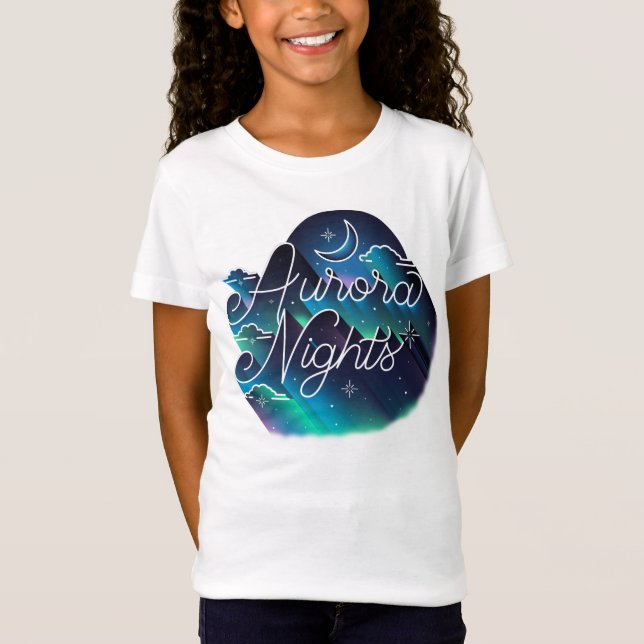 T-Shirt T-shirt/blanc des nuits II de l'aurore de la fille (Devant)
