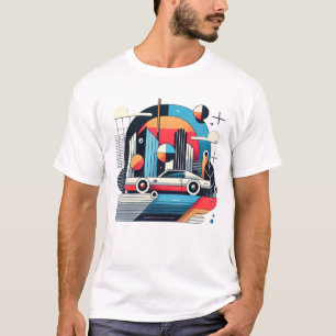 T-shirt T‑Shirt Blanc Graphique Géométrique Art Moderne Ré