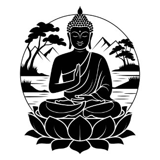 T-shirt T‑Shirt Bouddha Sérénité Silhouette Lotus