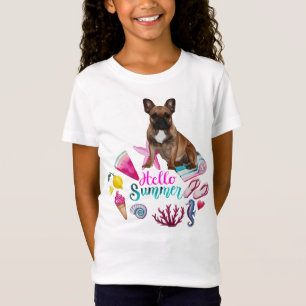 T-Shirt T Shirt bouledogue français hello summer