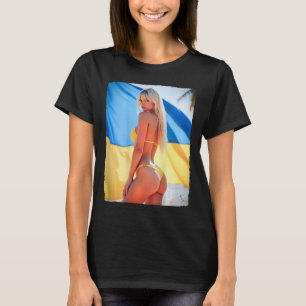 T-shirt T Shirt Byck Print - Y Fille Blonde En Bikini Et U
