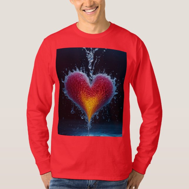 T-shirt T-shirt"Cascade de Crimson : Dilution dynamique en (Devant)