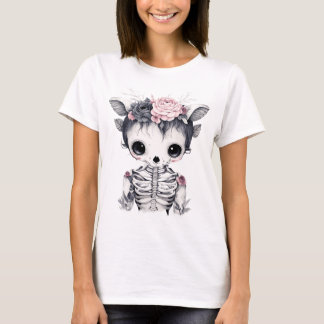 T-shirt T Shirt Cerf Squelette Mignon