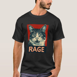 T-shirt T Shirt Chat de Rage  Tee Graphique de Chat Drôle