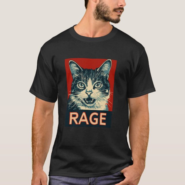 T-shirt T Shirt Chat de Rage  Tee Graphique de Chat Drôle (Devant)