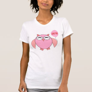 T-shirt T Shirt Chouette Rose Mignonne Je T'aime