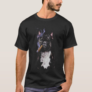 T-shirt T-shirt, cigare de tabagisme de chien de Taureau