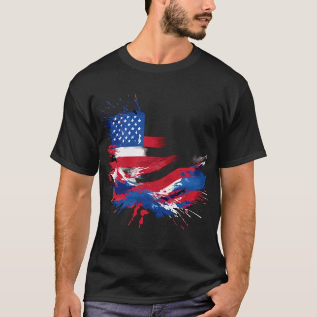 T-shirt "T-shirt couleurs du drapeau patriotique américain (Devant)