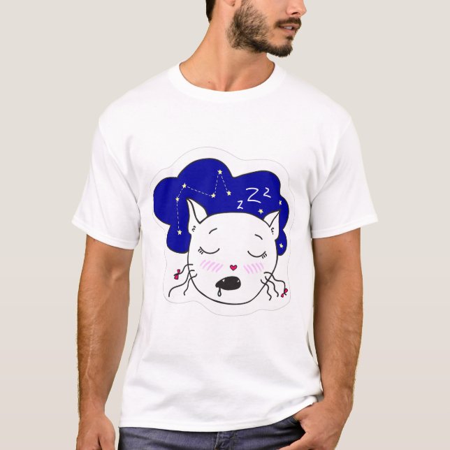 T-shirt T-shirt. Customisé tendance glissant chat heureux. (Devant)