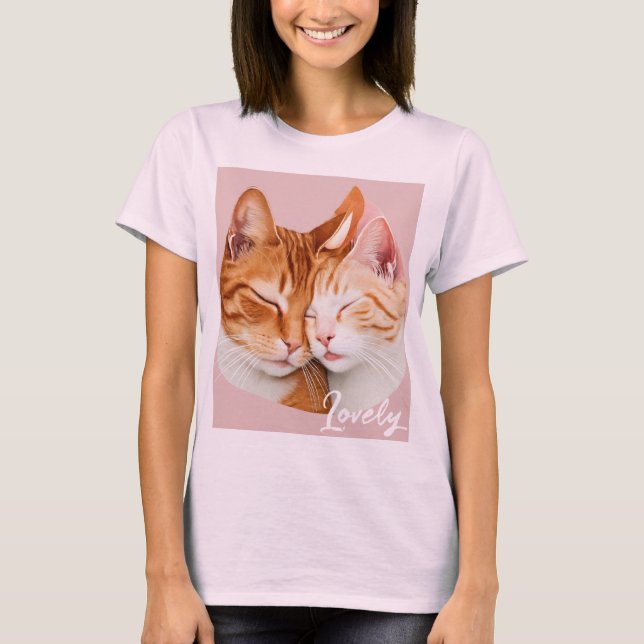 T-shirt "T-shirt de l'amour du couple de chats" (Devant)