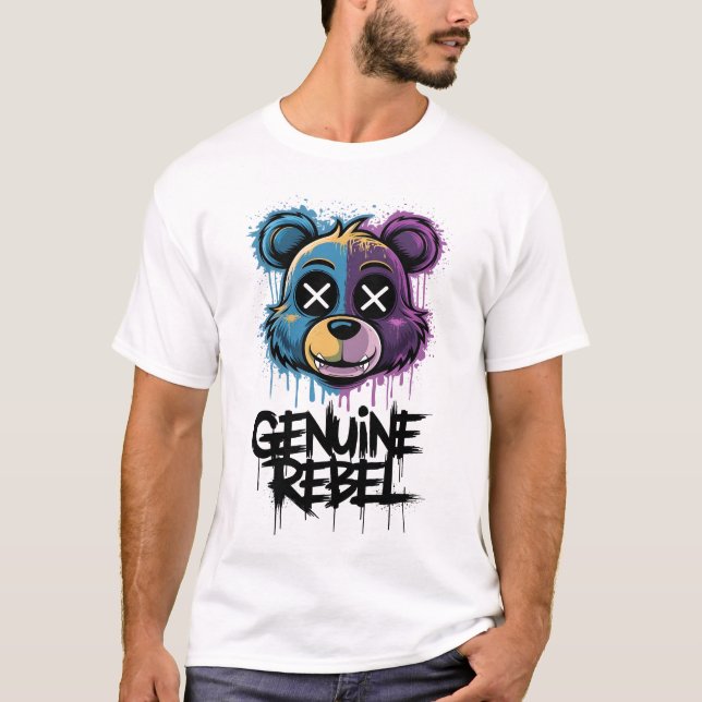 T-shirt "T-shirt d'ours Rebel style Graffiti (Devant)
